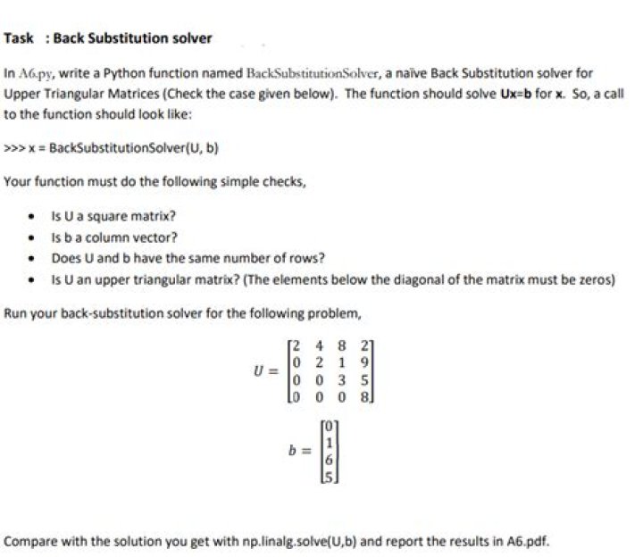 Back substitution in Python [closed]