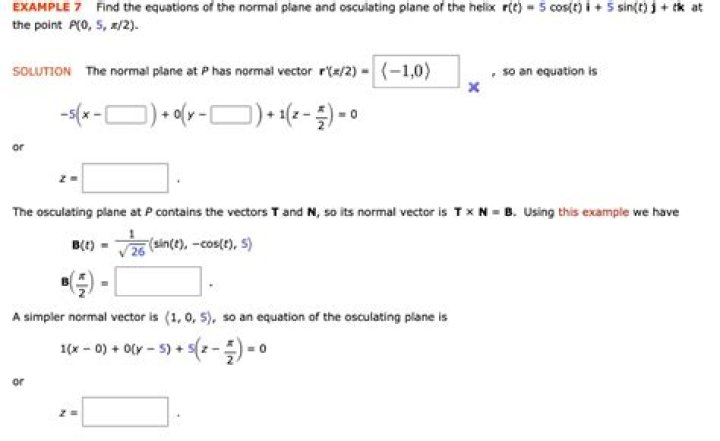 Find the normal plane and osculating plane [closed]