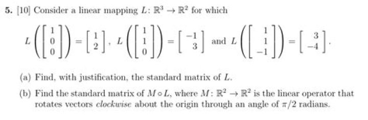 Find the standard matrix for a composition