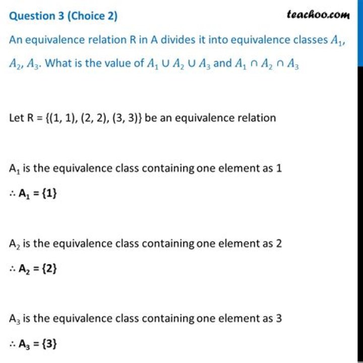 Finding the equivalence classes of a relation R