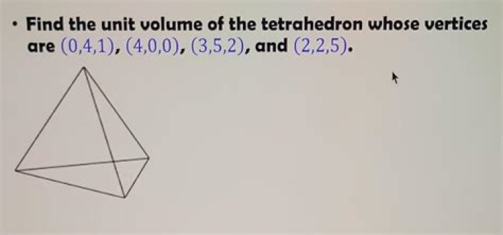 Finding the volume of the tetrahedron with vertices $(0,0,0)$, $(2,0,0)$, $(0,2,0)$, $(0,0,2)$. I get $8$; answer is $4/3$.
