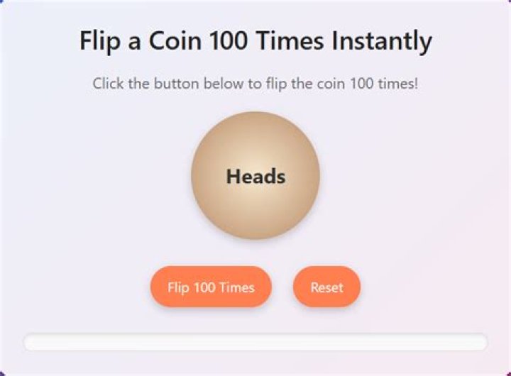 Flip a Coin 100 times - Heads then Tails