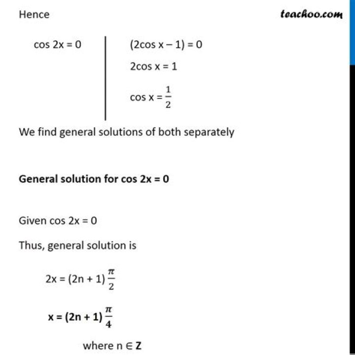 General Solution of sin(2x)-cos(2x)=0 [closed]