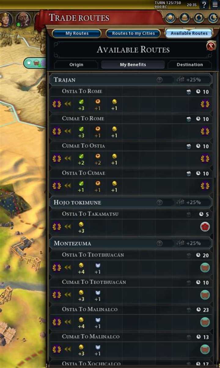 How do I list available trade routes