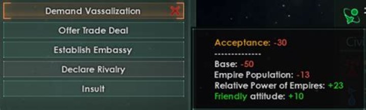 How to get other empires to agree to "demand vassalization" peacefully?