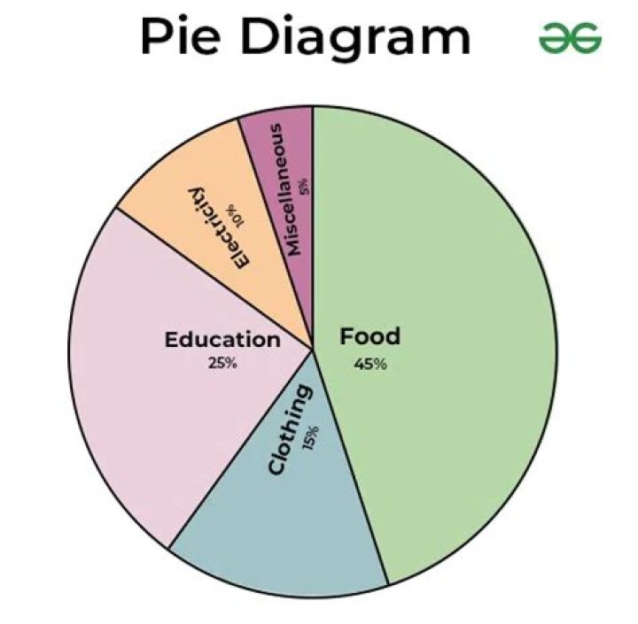 How to represent the following data in a pie chart.