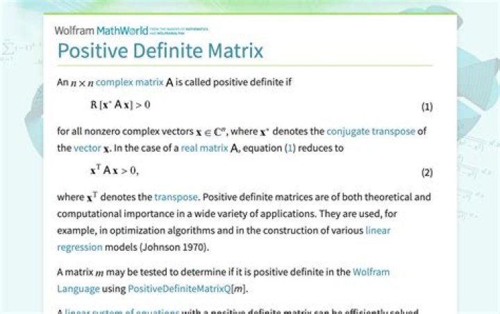 Implications of Positive Definiteness