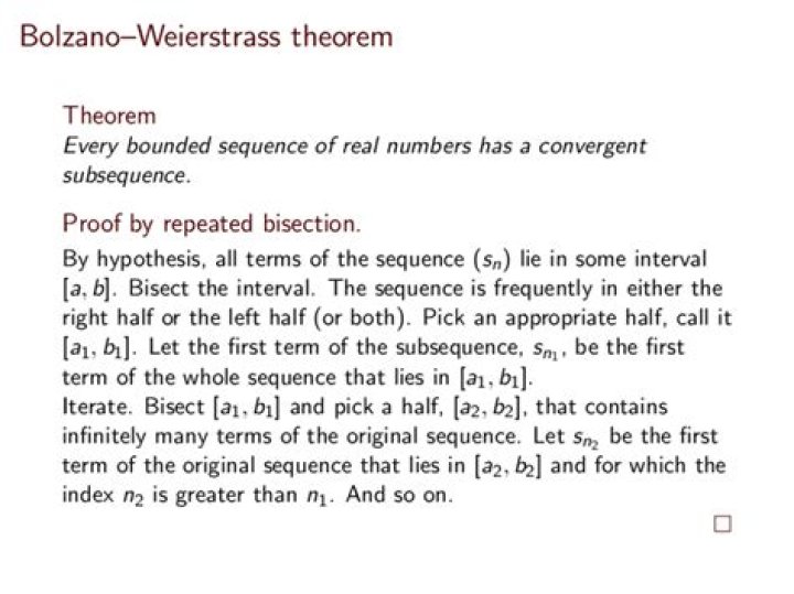 In what spaces does the Bolzano-Weierstrass theorem hold?