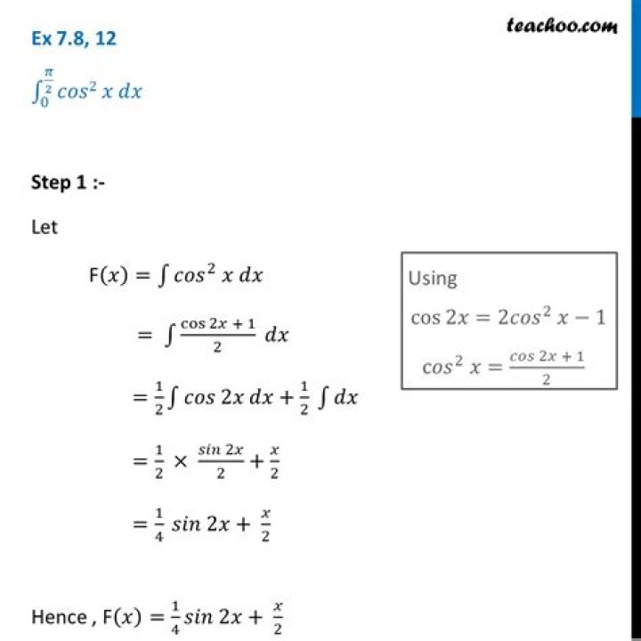 Integrate ${\sin(x)\cos(x)}$ by parts, by letting ${u=\cos(x),dv=\sin(x)dx}$