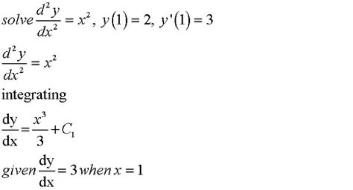 Integration of $d^2x/dt^2$.