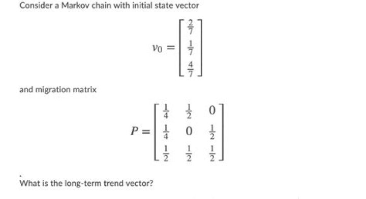 Markov matrices: finding the initial state vector