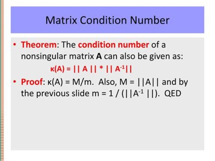 Matrix condition number and loss of accuracy