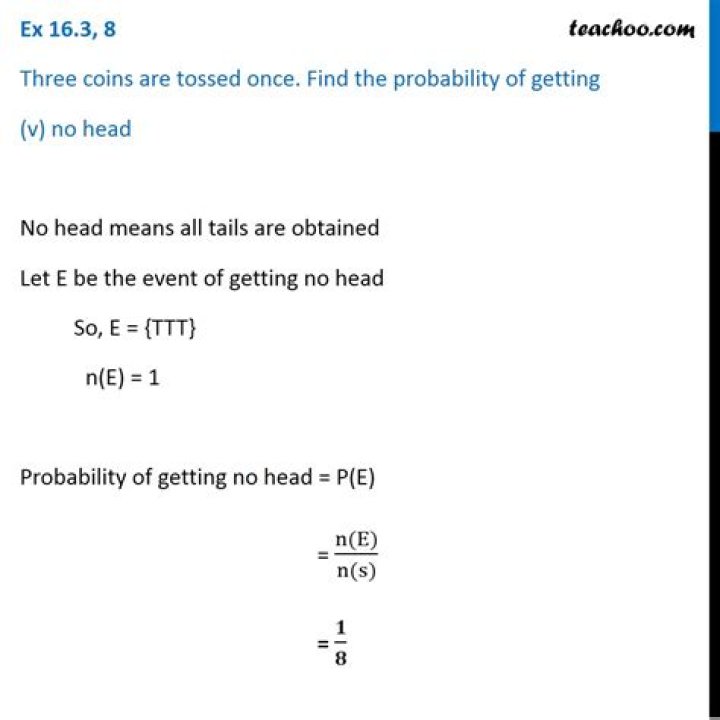 Probability of getting exactly 2 heads in 3 coins tossed with order not important?