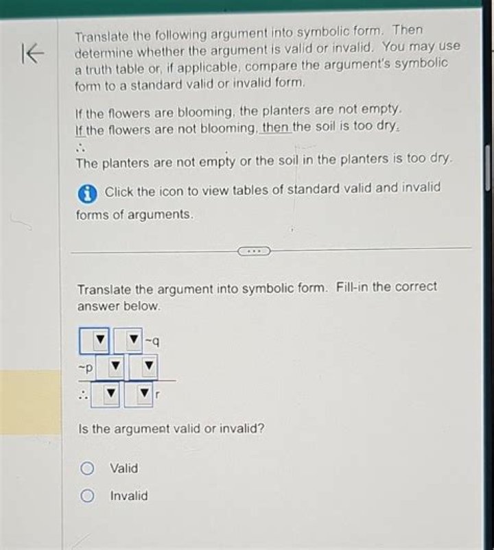 Translate the following argument into symbolic form