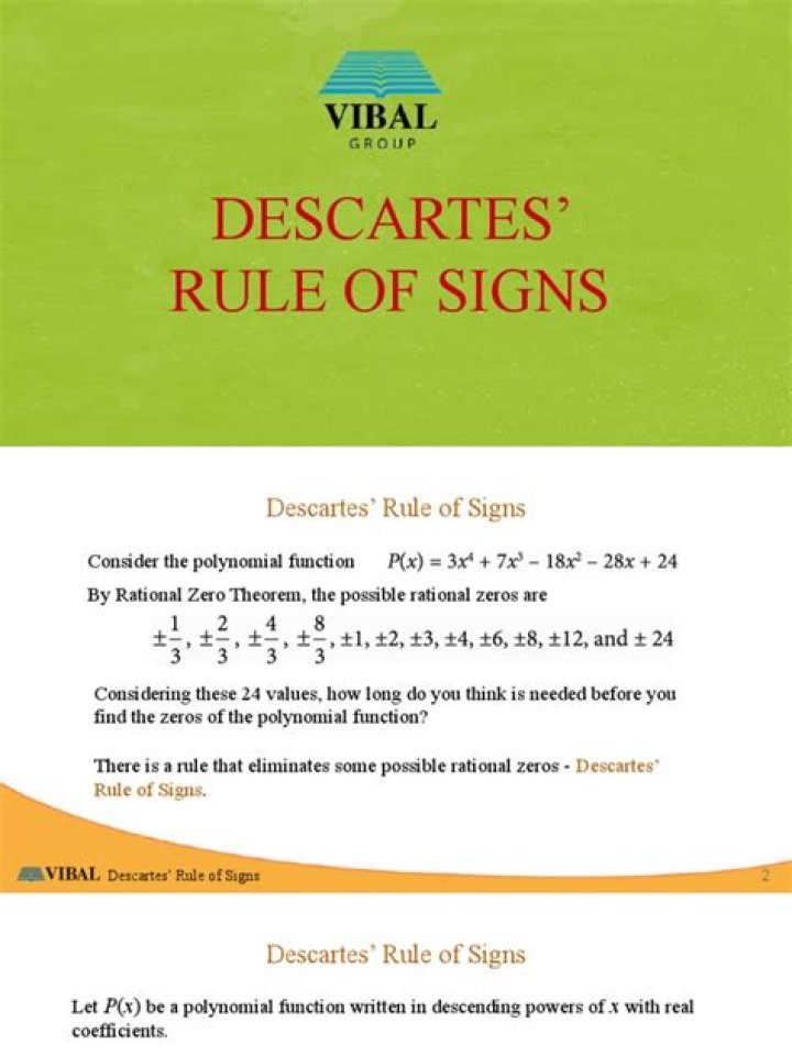 Using descartes rule of sign
