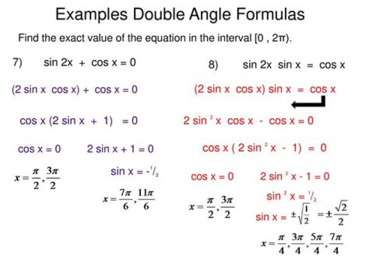Using double angle formulas in integration, trouble following an example.