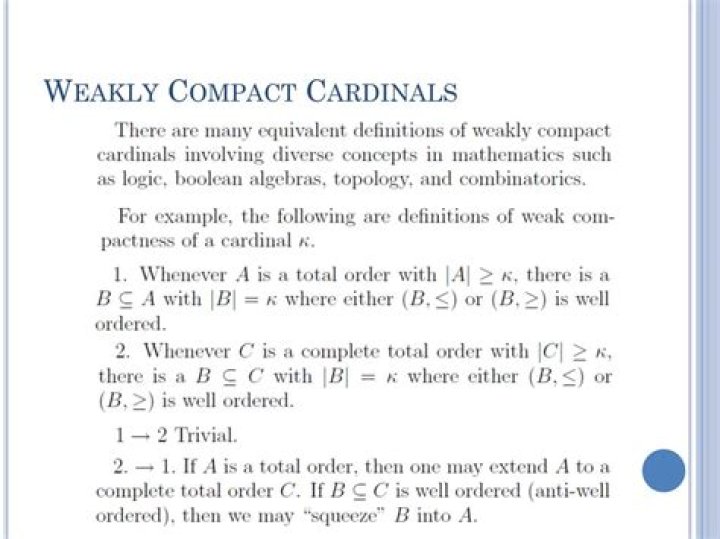 What is an weakly compact cardinal? [closed]