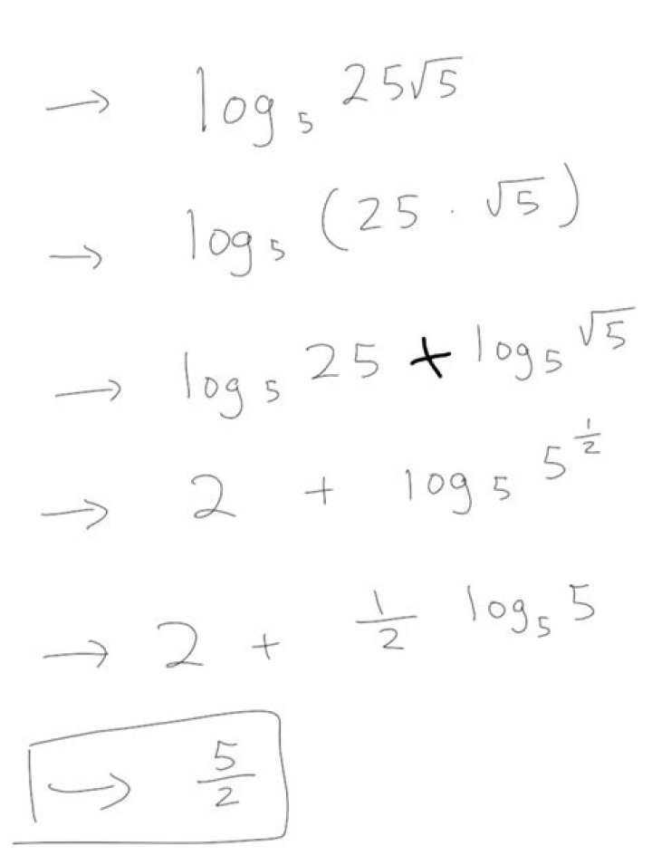 What is the answer to $ \log_5 (25\sqrt 5)$?